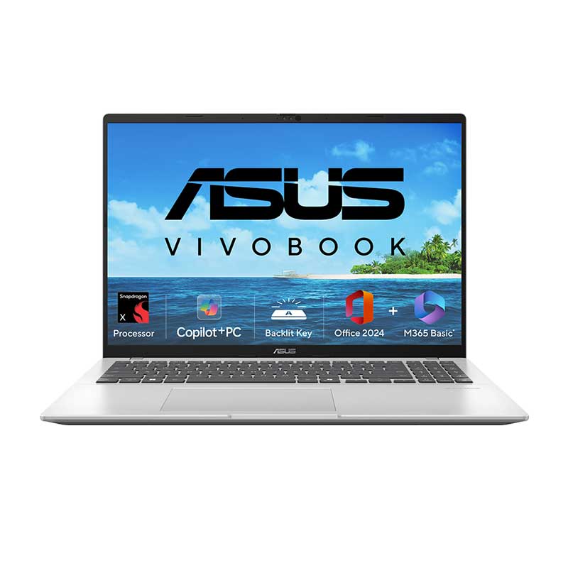 Picture of Asus Vivobook 16 (2025) - Snapdragon X X1 26 100 16" (40.64 cm) X1607QA-MB050WS AI Powered Thin and Light Laptop (16GB/ 512GB SSD/ WUXGA Display/ Qualcomm Adreno GPU/ Windows 11 Home/ Office Home 2024/ 1Year Warranty/ Cool Silver/ 1.88 kg)